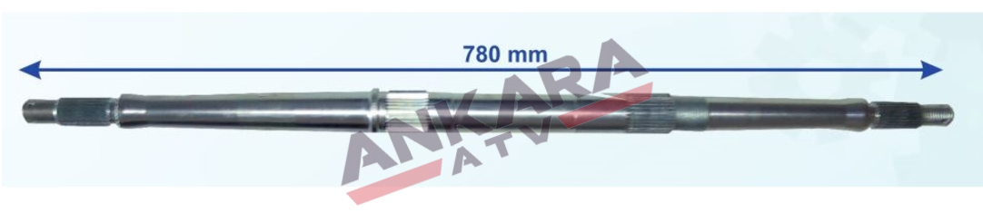 150 HUSKYX ARKA AKS MİLİ 780 mm TEK YİVLİ BİLYA YATAĞI 35 mm 23 FREZE ÖM